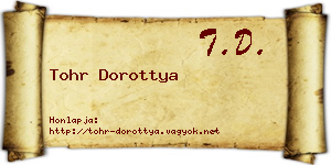 Tohr Dorottya névjegykártya
